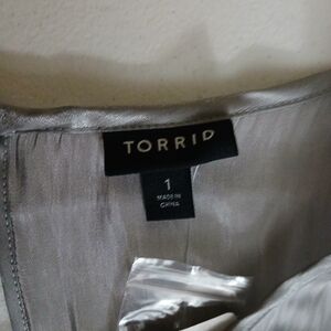 Torrid Shimmering Silver Top